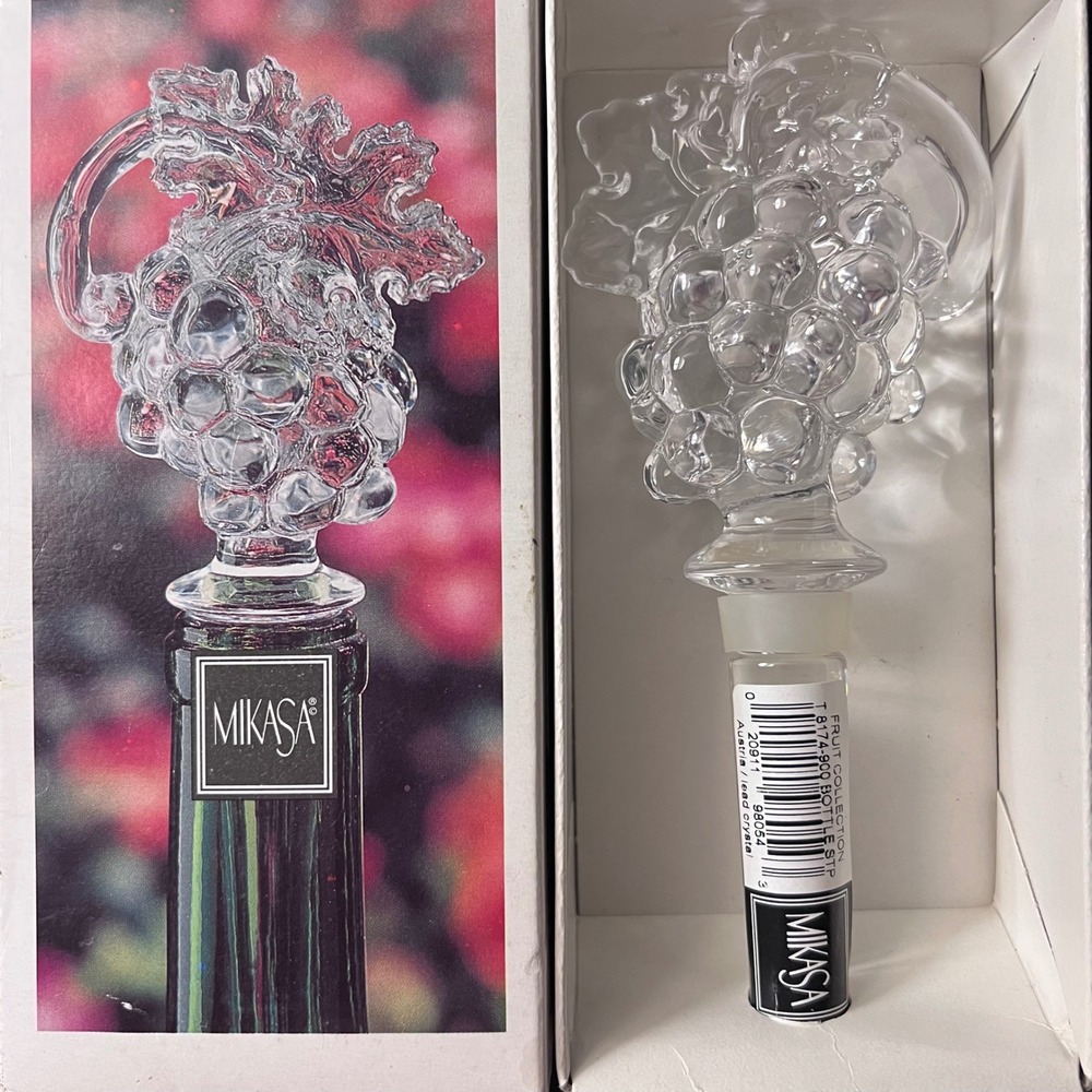 Mikasa Lead Crystal Grape Cluster Wine Bottle Stopper Fruit Collection T8174-900